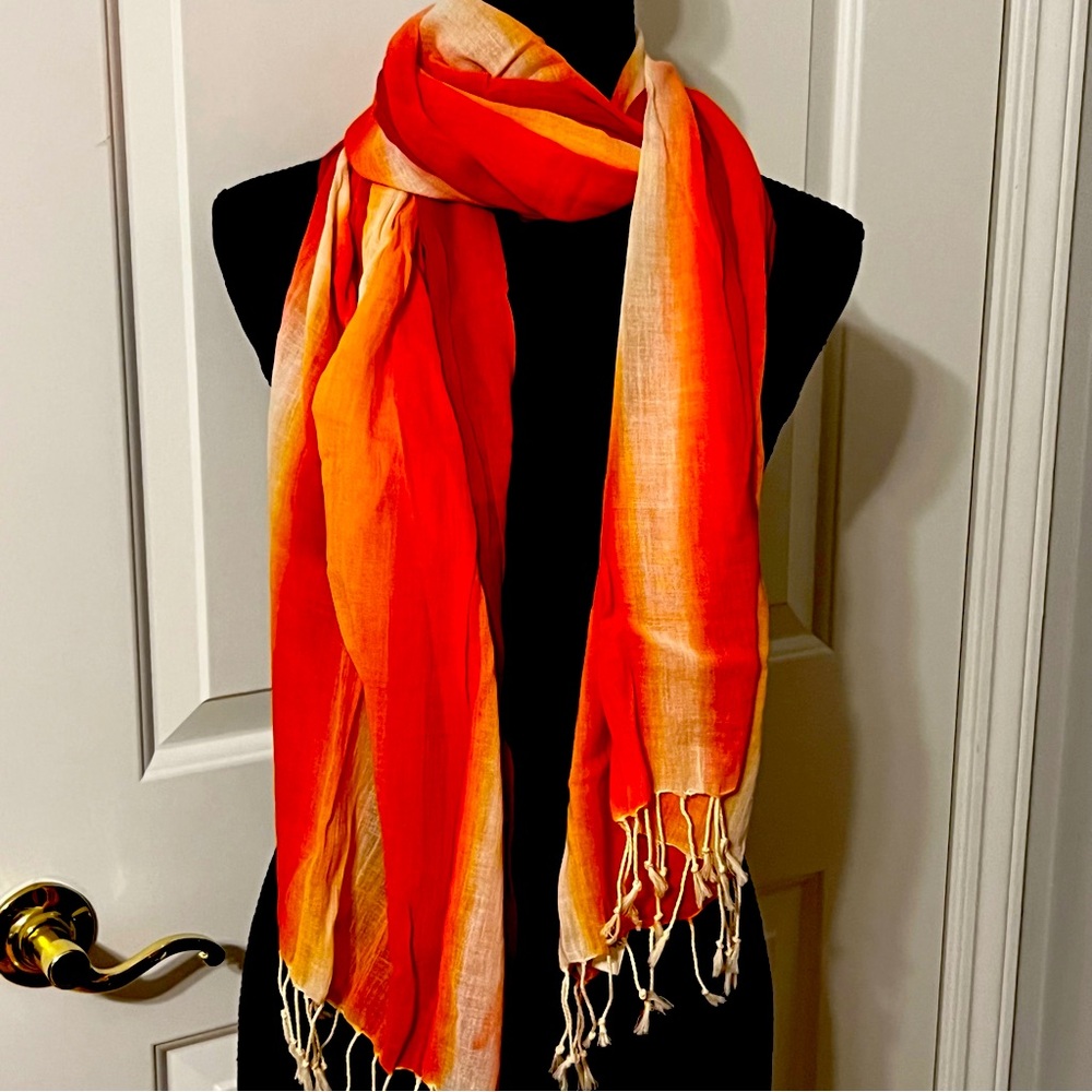 Tritone Scarf (red, orange, white)